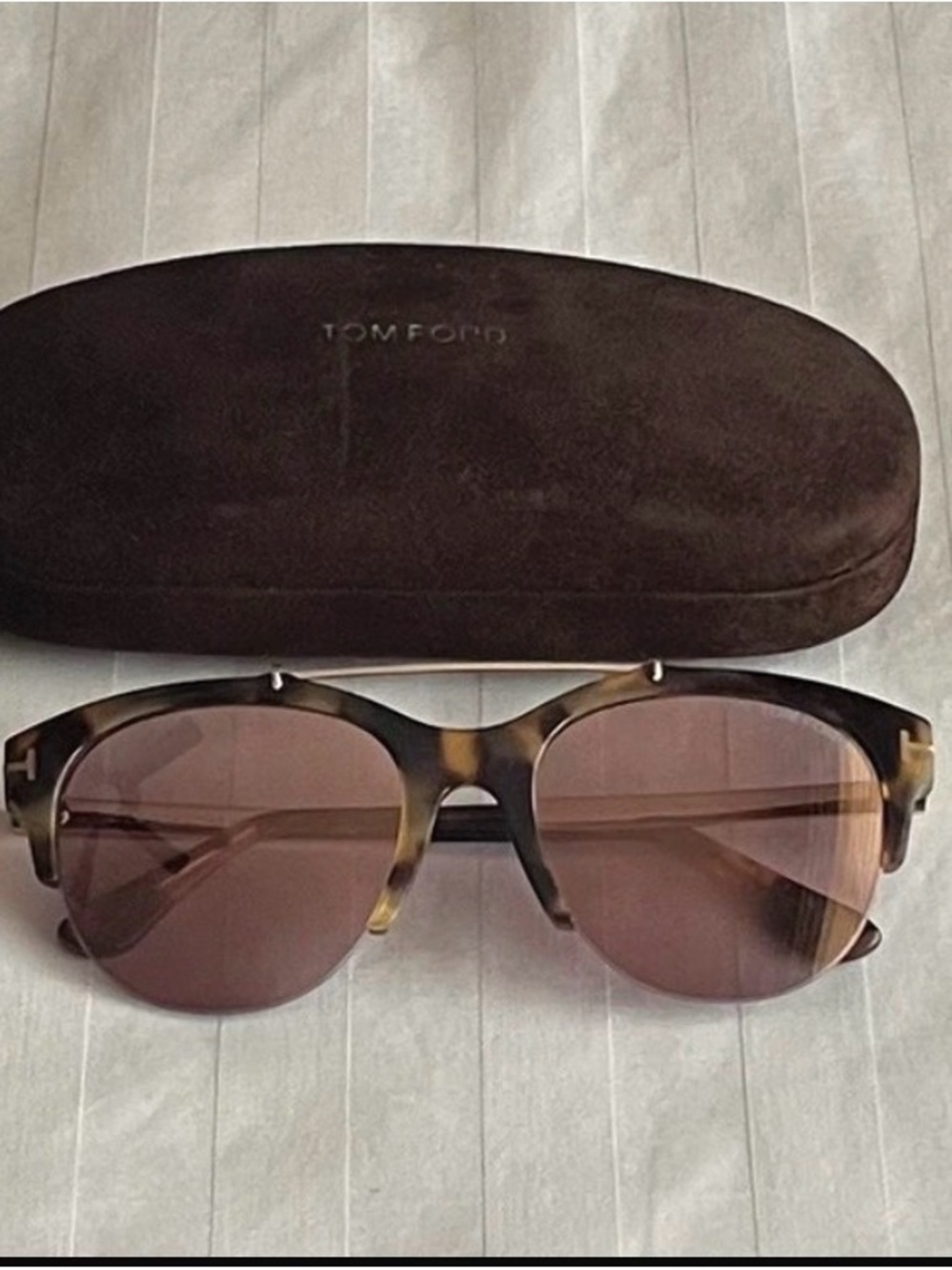 Tom Ford Tortoiseshell Frame Sunglasses with Brown Lenses - Picture 1 of 7